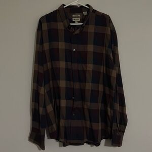 Men’s Fitted Haggar Flannel Button Down Shirt